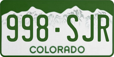 CO license plate 998SJR
