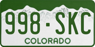 CO license plate 998SKC