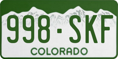 CO license plate 998SKF