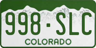 CO license plate 998SLC