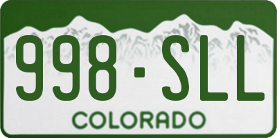 CO license plate 998SLL