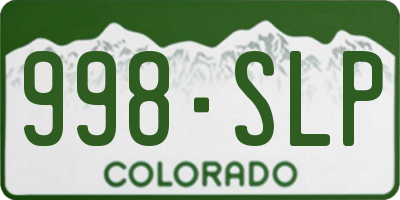 CO license plate 998SLP