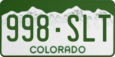 CO license plate 998SLT
