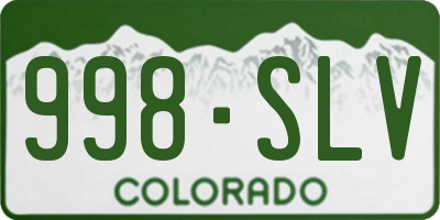 CO license plate 998SLV