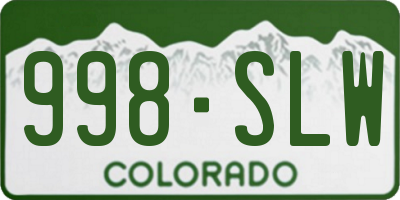 CO license plate 998SLW
