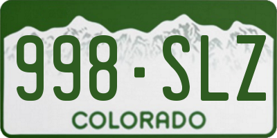 CO license plate 998SLZ