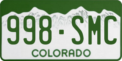CO license plate 998SMC