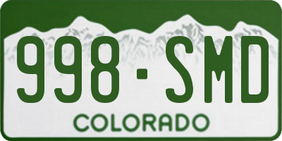 CO license plate 998SMD