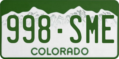 CO license plate 998SME