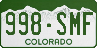CO license plate 998SMF