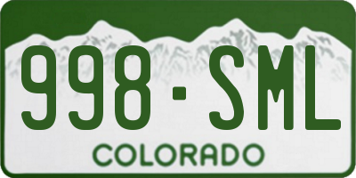 CO license plate 998SML