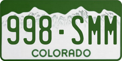 CO license plate 998SMM