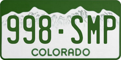 CO license plate 998SMP