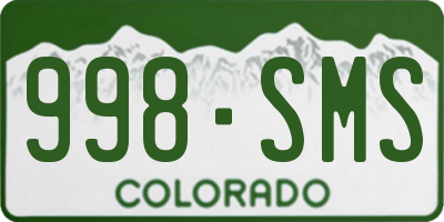 CO license plate 998SMS