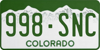 CO license plate 998SNC