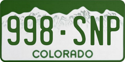 CO license plate 998SNP