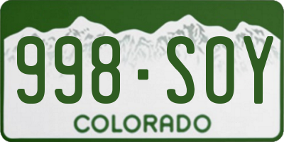 CO license plate 998SOY