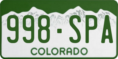 CO license plate 998SPA