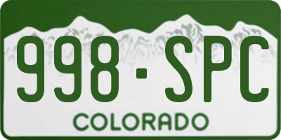 CO license plate 998SPC