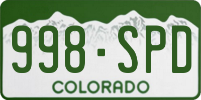CO license plate 998SPD