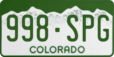 CO license plate 998SPG