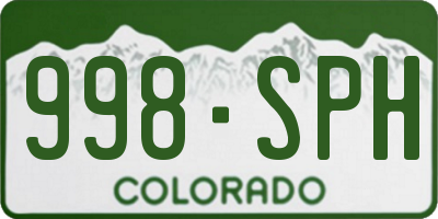 CO license plate 998SPH