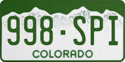 CO license plate 998SPI