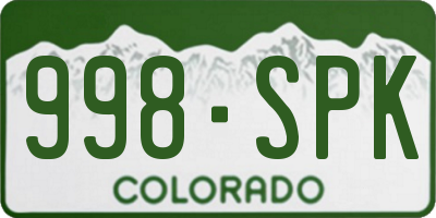 CO license plate 998SPK