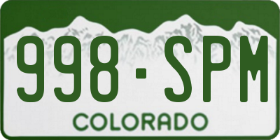CO license plate 998SPM