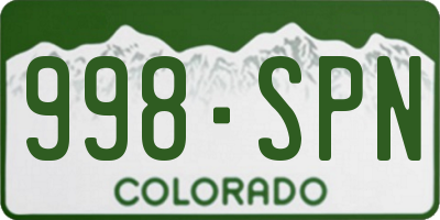 CO license plate 998SPN