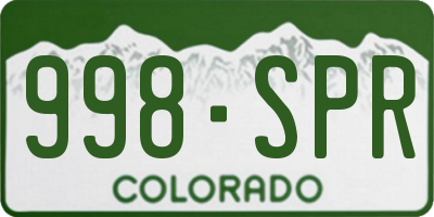 CO license plate 998SPR