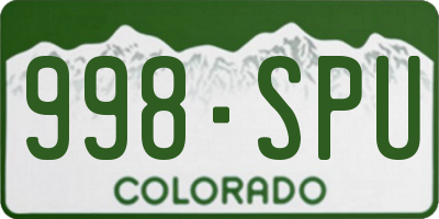 CO license plate 998SPU
