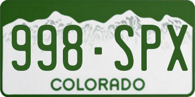 CO license plate 998SPX