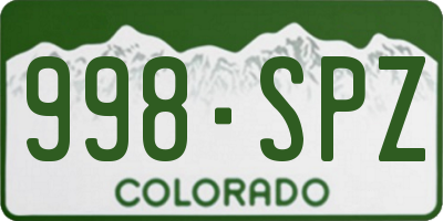 CO license plate 998SPZ