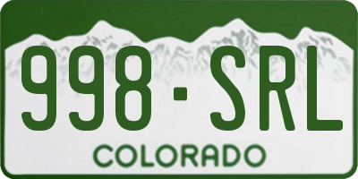 CO license plate 998SRL