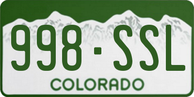 CO license plate 998SSL