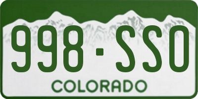 CO license plate 998SSO