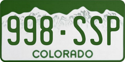 CO license plate 998SSP