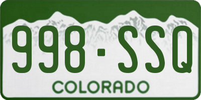 CO license plate 998SSQ