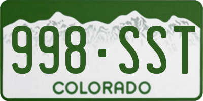 CO license plate 998SST