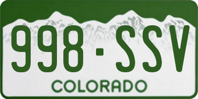 CO license plate 998SSV