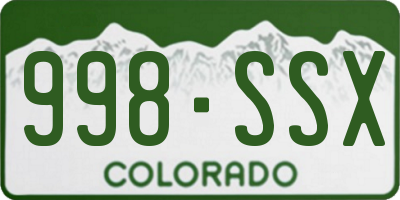 CO license plate 998SSX