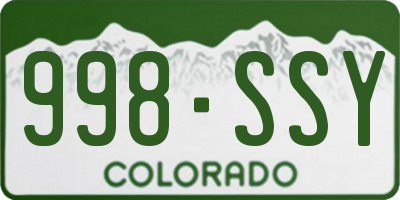 CO license plate 998SSY