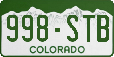 CO license plate 998STB