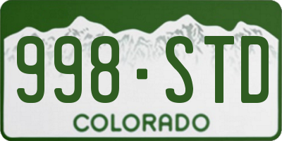 CO license plate 998STD