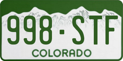 CO license plate 998STF