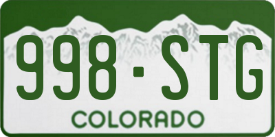 CO license plate 998STG