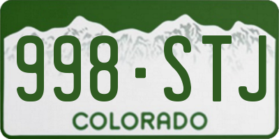 CO license plate 998STJ