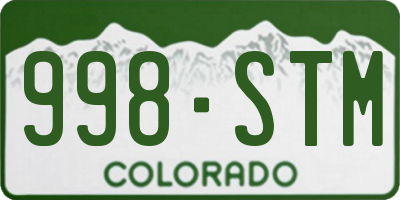 CO license plate 998STM