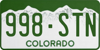 CO license plate 998STN